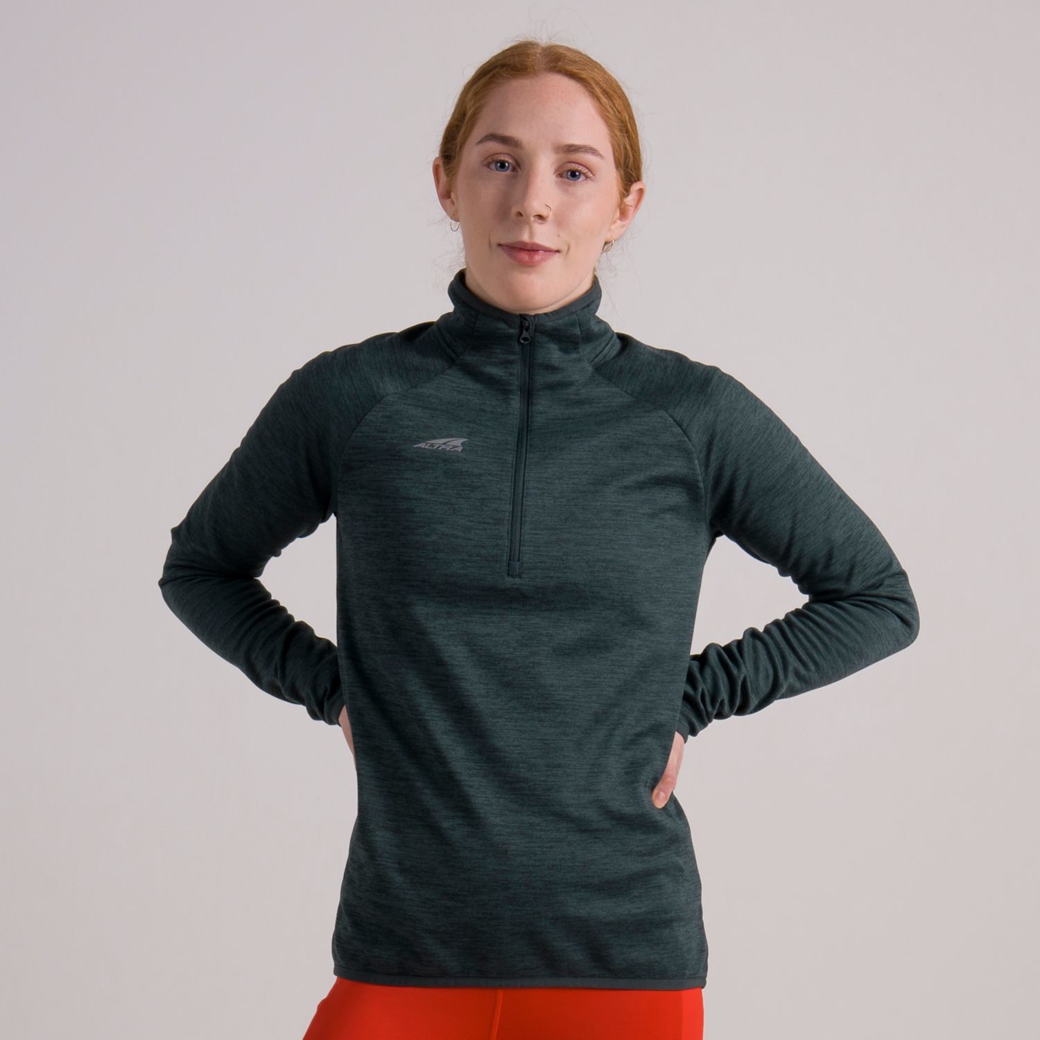 Pullover Altra Core 1/2 Zip Mujer Verde Oscuro | Argentina-80169549