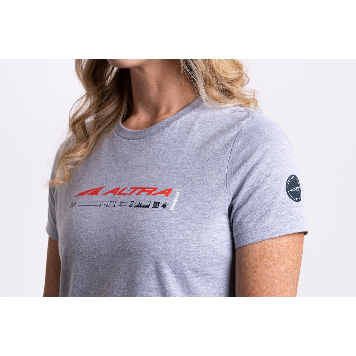 Camiseta Altra Classic Mujer Gris Claro Rojas | Argentina-54683099