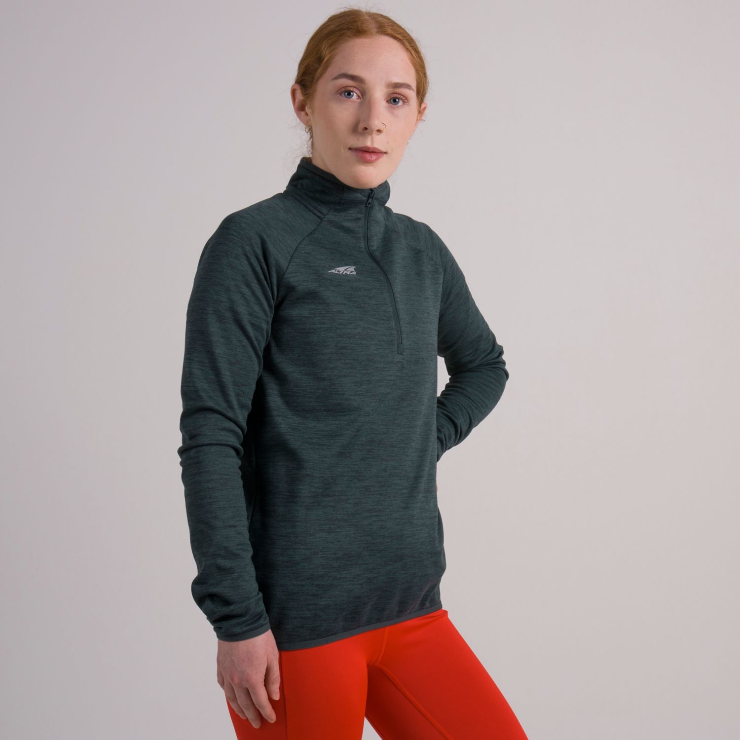 Pullover Altra Core 1/2 Zip Mujer Verde Oscuro | Argentina-80169549